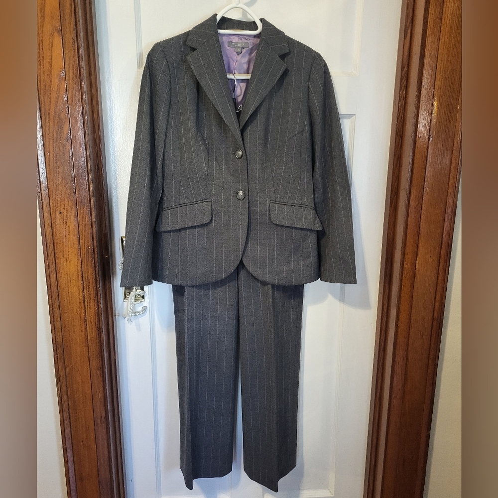 Ann Taylor wool/lycra pinstripe suit